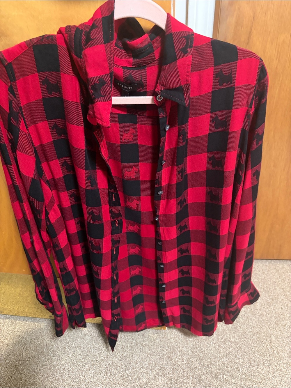 Buffalo Plaid Red and Black Button-Up Shirt